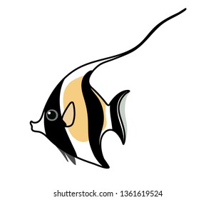 vector scandi cartoon animal clip art moorish idol fish