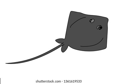 vector scandi cartoon animal clip art stingray