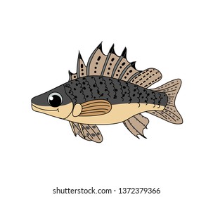 vector scandi cartoon animal clip art ruff fish