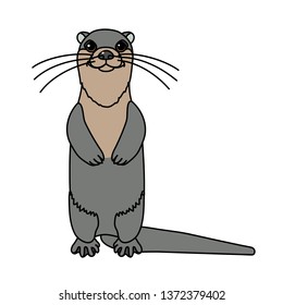 vector scandi cartoon animal clip art river common otter