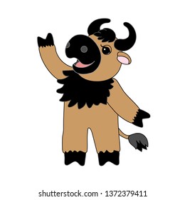 vector scandi cartoon animal clip art bull, ox, taurus