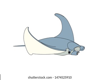 vector scandi cartoon animal clip art exotic manta ray