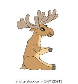 vector scandi cartoon animal clip art cute moose