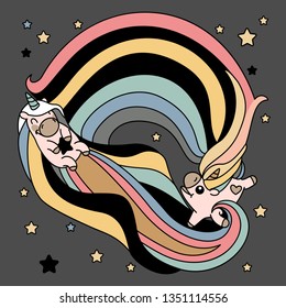 vector scandi rainbow unicorn