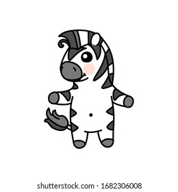 vector scandi striped baby zebra. cute animal