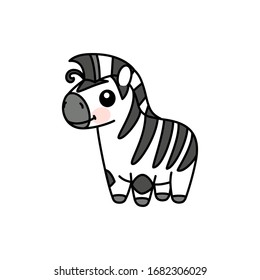 vector scandi striped baby zebra. cute animal