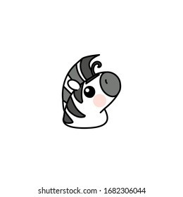vector scandi striped baby zebra. cute animal