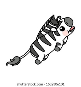 vector scandi striped baby zebra. cute animal