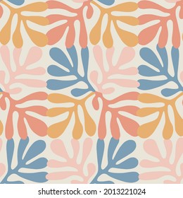 Vector Scandinavia abstract nature leaf shape illustration seamless repeat pattern kitchen home decor print fashion fabric textile