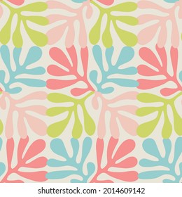 Vector Scandinavia abstract nature leaf shape illustration seamless repeat pattern kitchen home decor print fashion fabric textile