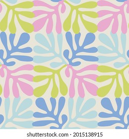 Vector Escandinavia abstracto ilustración de forma de hoja natural sin fisuras de patrón repetido decoración del hogar de la cocina impresión tela de moda textil