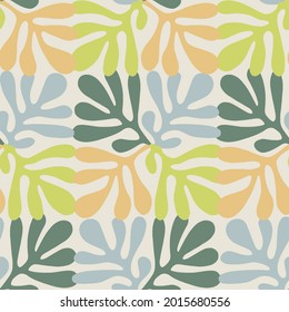 Vector Scandinavia abstract nature leaf shape illustration seamless repeat pattern kitchen home decor print fashion fabric textile