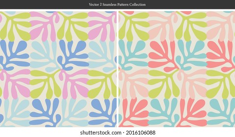 Vector Scandinavia abstract nature leaf shape illustration seamless repeat pattern kitchen home decor print fashion fabric textile