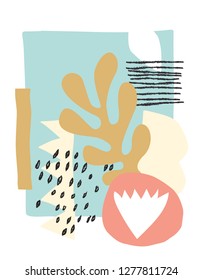 Vector scandinavian abstract paper cut collage