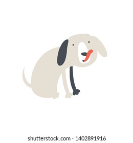 Vector scandinavian animal character illustration set. Colorful canine cute dogs sit, stay and lay isolated on white background. Design for child goods decoration, print, souvenirs, web backdrops.