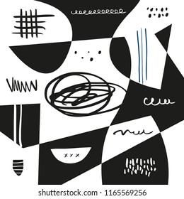 Vector scandinavian art, simple shapes. Universal trendy print for poster, postcard, layout, interior, wall art, phone case, t-shirt