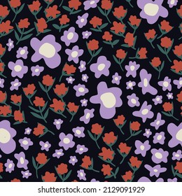 Vector Scandinavian design small flower illustration seamless repeat pattern fashion and home kitchen print fabric 