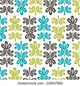 vector Scandinavian floral pattern. Decorative background with flowers and leaves 