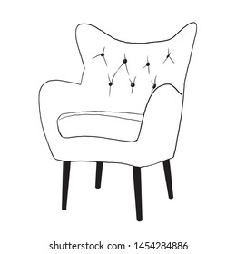 Vector scandinavian interior style furniture black chair