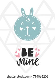 Vector scandinavian lettering poster. Creative typography card with phrase. Romantic text.