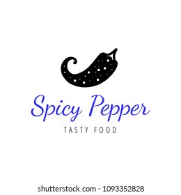 Vector scandinavian logotype, decorative illustration with pepper and text.