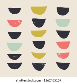 Vector scandinavian poster, simple shapes pattern. Universal trendy print for fabrics, brochures, covers and other