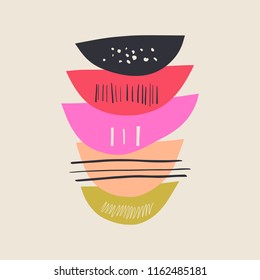Vector scandinavian poster, simple shapes. Universal trendy print for fabrics, brochures, covers and other