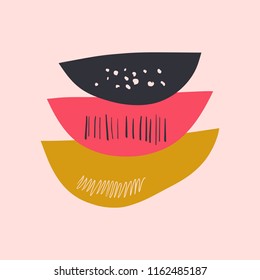 Vector scandinavian poster, simple shapes. Universal trendy print for fabrics, brochures, covers and other