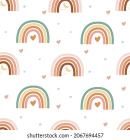 Vector Escandinavo patrón sin fisuras con coloridos arcos dibujados a mano. Textura infantil creativa para tela, envoltura, textil, papel pintado, vestimenta. Diseño de patrones de superficie.