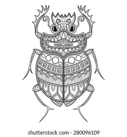 Vector Scarab Beetle. Ancient Egypt