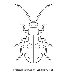 Vector Scarab Beetle Bug Insect Cartoon Illustration Isolated