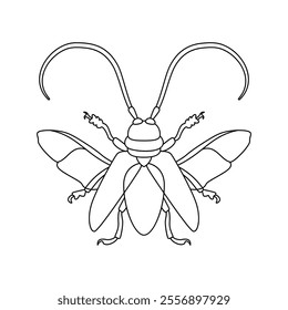 Vector Scarab Beetle Bug Insect Cartoon Illustration Isolated