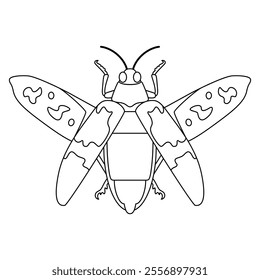 Vector Scarab Beetle Bug Insect Cartoon Illustration Isolated
