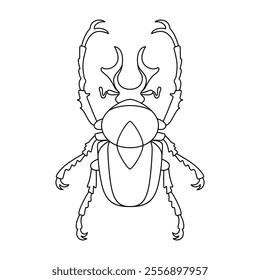 Vector Scarab Beetle Bug Insect Cartoon Illustration Isolated