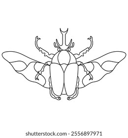 Vector Scarab Beetle Bug Insect Cartoon Illustration Isolated