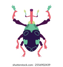 Vector Scarab Beetle Bug Insect Cartoon Illustration Isolated