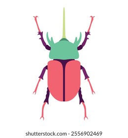 Vector Scarab Beetle Bug Insect Cartoon Illustration Isolated