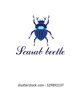 Vector Scarab beetle isolated on a white background