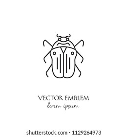 Vector scarab beetle linear icon