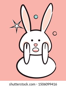 Vector Scared Pretty Rabbit Drawing Stock Vector (Royalty Free) 1506099416