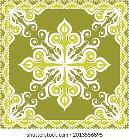 vector scarf with apple color. Abstract seamless vector pattern with hand drawn elements.