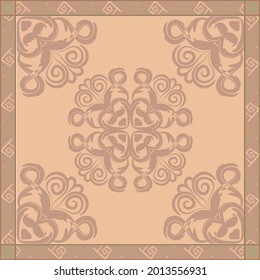 vector scarf with apple color. Abstract seamless vector pattern with hand drawn elements.