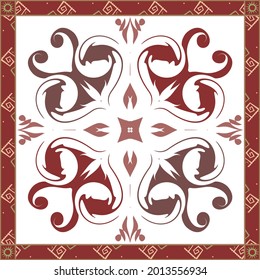 vector scarf with apple color. Abstract seamless vector pattern with hand drawn elements.