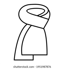 Vector Scarf Outline Icon Design
