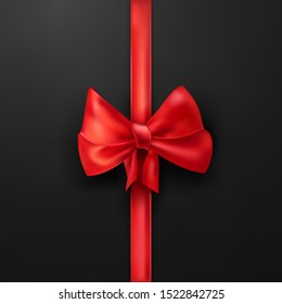 Vector Scarlet Bow isolated on Black Background