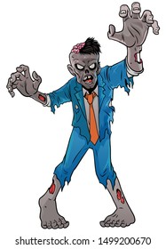 vector of scary  cartoon zombie of halloween