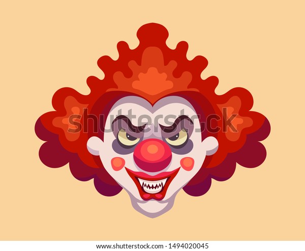 Vector Scary Clown Portrait Icon Halloween Stock Vector (Royalty Free ...