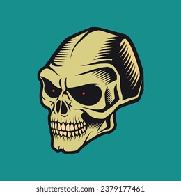 Vector scary colorful skull design