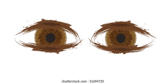vector scary eyes