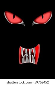 vector scary eyes and mouth
